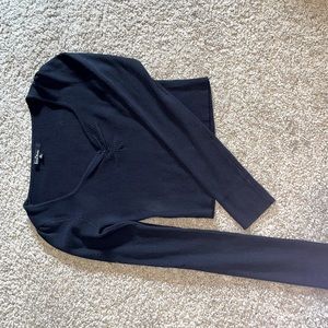 Love tree long-sleeve ribbed crop top